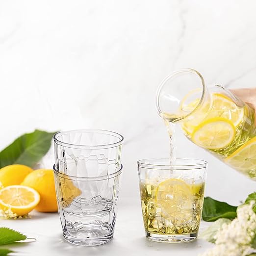 Hedume 8-Pack Plastic Tumblers (500ml + 300ml) – Unbreakable, Stackable & Clear – Perfect for Home & Parties! | Flick Cart |