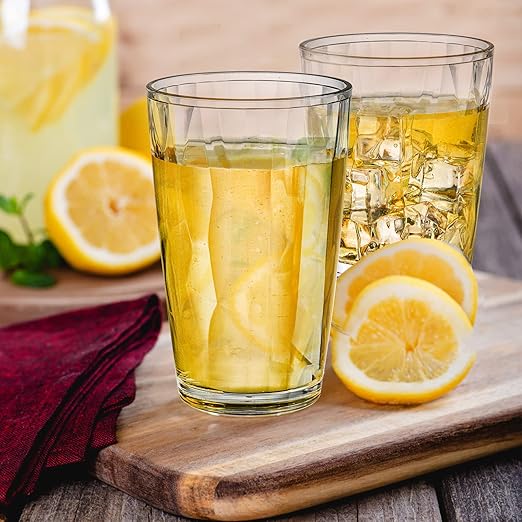 Hedume 8-Pack Plastic Tumblers (500ml + 300ml) – Unbreakable, Stackable & Clear – Perfect for Home & Parties! | Flick Cart |