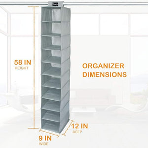Hat Rack & Hat Storage for Baseball Caps - 10 Shelf Hanging Closet Wardrobe