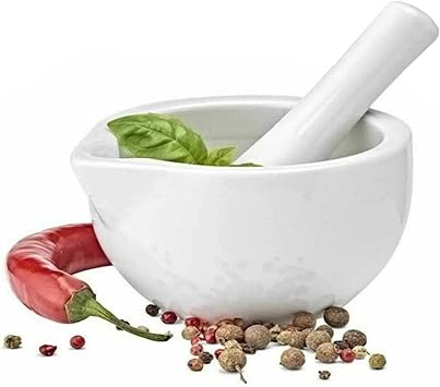 Mini Porcelain Pestle & Mortar Set - 8cm Compact Spice Grinder | Flick Cart