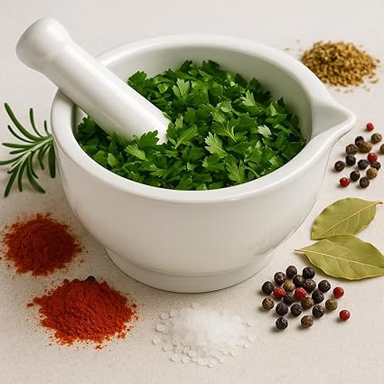 ZANGOC 8cm Porcelain Pestle & Mortar - Traditional Spice & Herb Grinder | Flick Cart