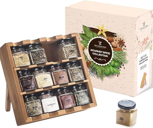 Tilz 12-Spice Wooden Rack Set - Includes Premium Herbs & Seasonings | Flick Cart