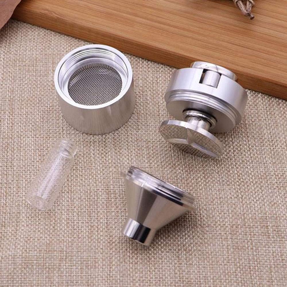 Flick Cart’s Silver Spice Master: Hand Mill Grinder with Glass Bottle – Grind, Store, Enjoy
