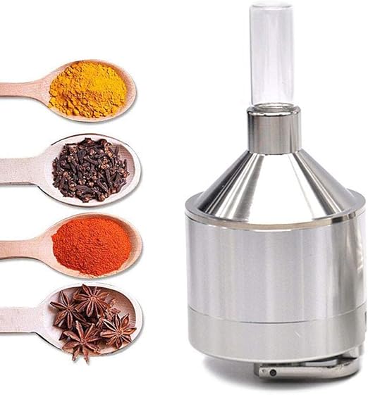 Flick Cart’s Silver Spice Master: Hand Mill Grinder with Glass Bottle – Grind, Store, Enjoy