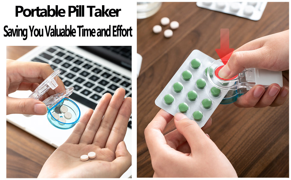 Portable Pill Taker Remover Portable Tablet Dispenser