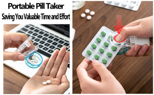 Portable Pill Taker Remover Portable Tablet Dispenser