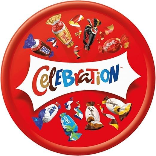 Celebration Chocolate Tub – 500 g (Pack of 2) Sharing Tub | Variety of Mini Bars | Vegetarian-Friendly | Suitable for All Occasions | Iconic Variety in One Tub